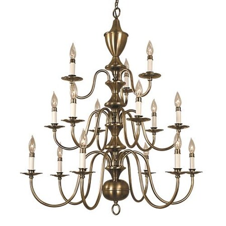 15-Light Satin Pewter Jamestown Foyer Chandelier